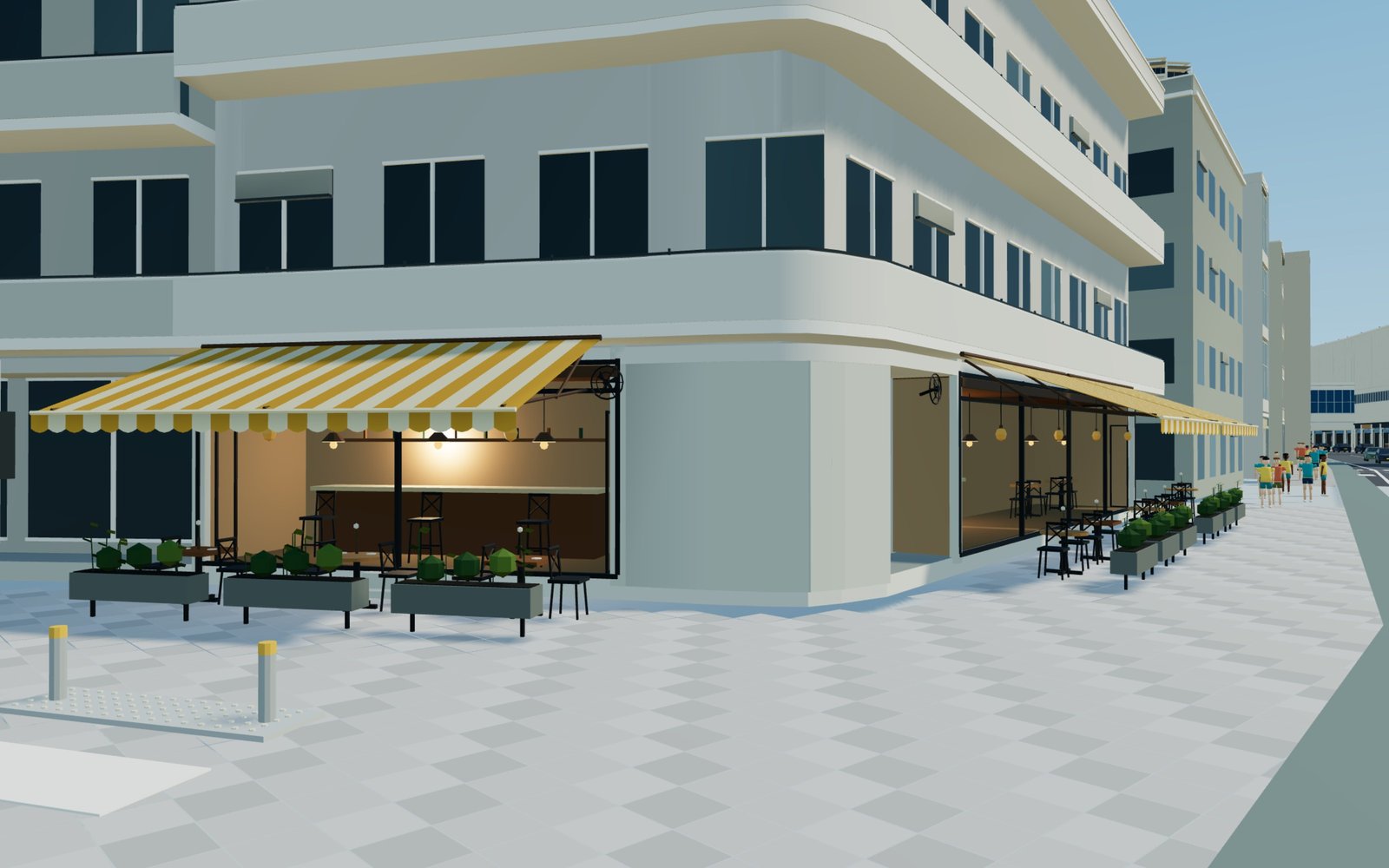 The striped cafe